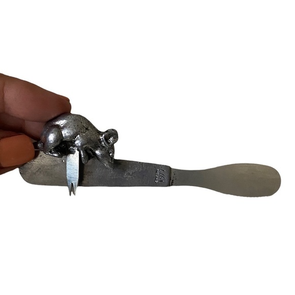 Vintage METZKE Pewter 3 Blind Mice Cheese Knife and Mouse cheese pick 1977 - Picture 5 of 10